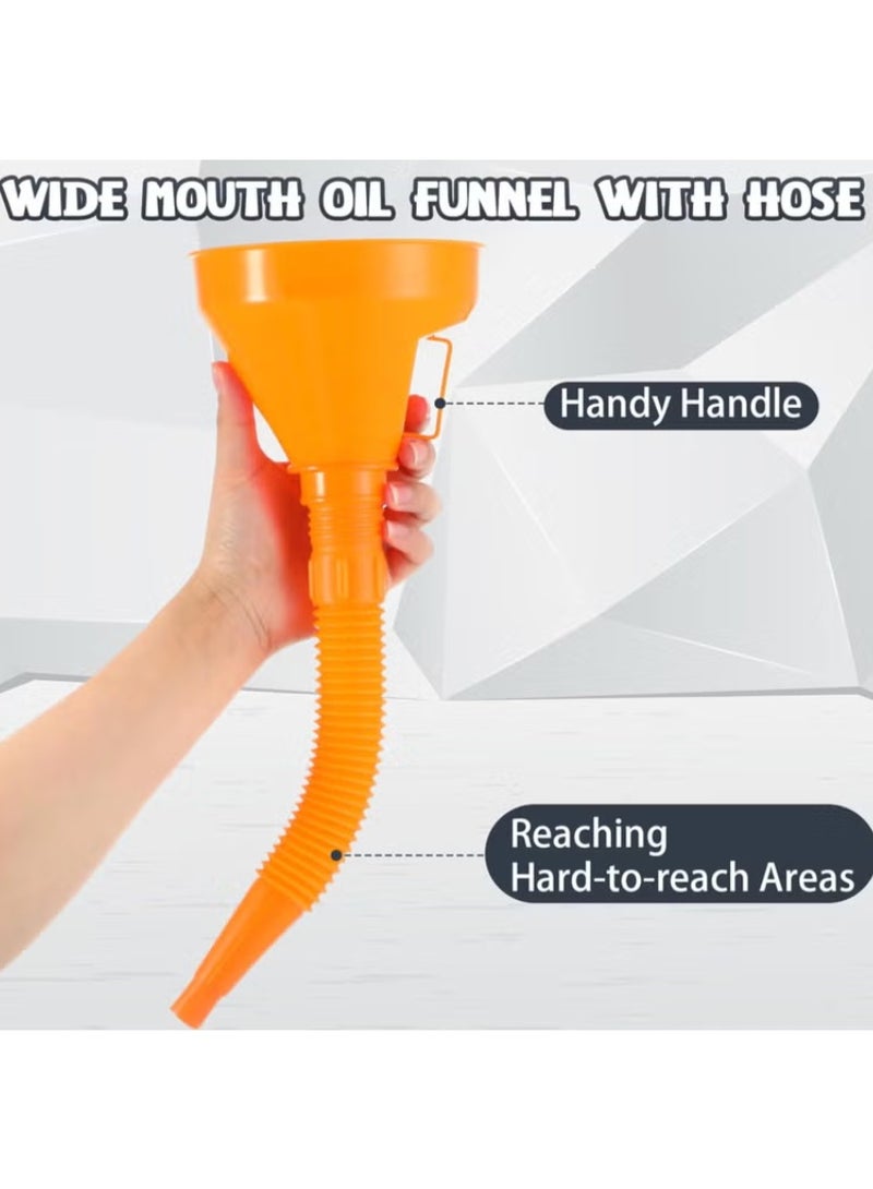 Oil Funnel | Large Funnel with Wide Mouth and Filter | Transmission Fluid Funnel, Oil Tank Funnel in Orange for Car Oil, Car Accessories - Image 3